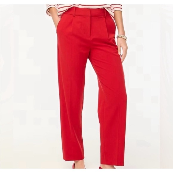 J. Crew Pants - NWT J.Crew Tapered Straight Leg Trouser Pant Red Size 2